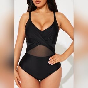 Cupshe Mesh Wrap Front Cutout One Piece Swimsuit Size S New With Tags.